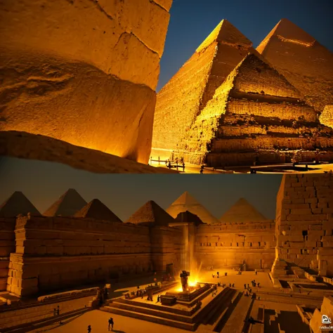 Create a highly detailed 3d cymatic image of the sound that is created in the great pyramid of giza