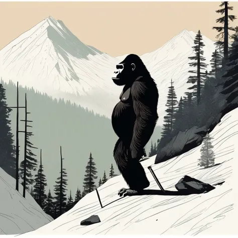 gorilla-like , sweet,art by Sophie Roach , art by Jon Klassen , art by Michael Cho , art by Sophie Roach、sunglasses,campimg,smoking,mountain climbing