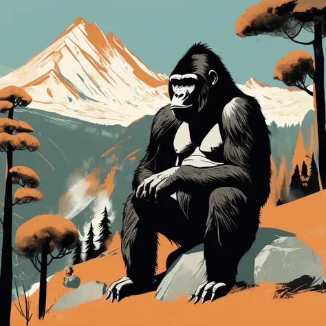 gorilla-like , sweet,art by Sophie Roach , art by Jon Klassen , art by Michael Cho , art by Sophie Roach、sunglasses,campimg,smoking,mountain climbing