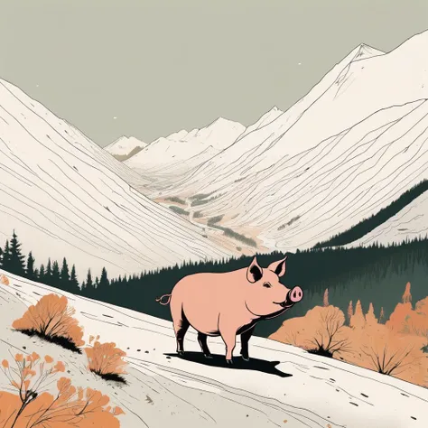 pig-like , sweet,art by Sophie Roach , art by Jon Klassen , art by Michael Cho , art by Sophie Roach、sunglasses,campimg,smoking,mountain climbing