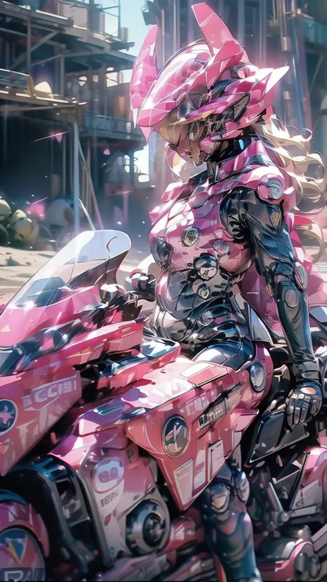 ((best quality)), ((masterpiece)), ((realistic)), (detailed), (photorealistic:1.5), (((succubus ))),((beautiful face, sharp face)), (thick body), (((pink bodysuit))), lights on armor, ((looking at viewer)), dynamic pose, science fiction, hdr, ray tracing, ...