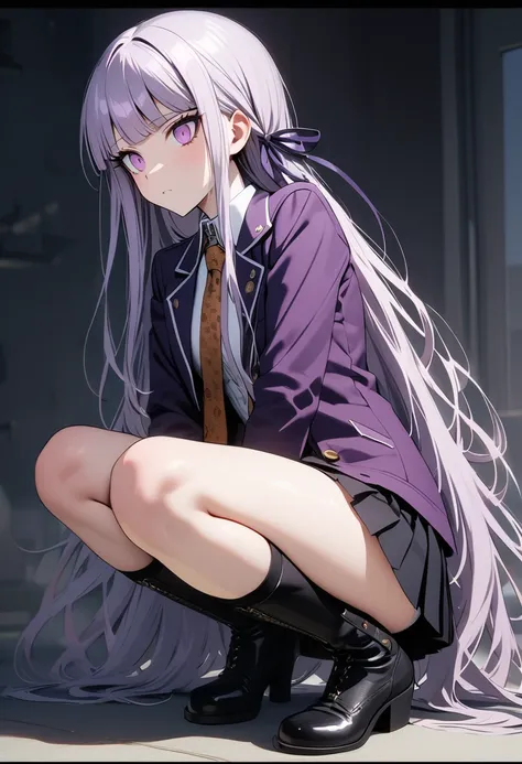 ((masterpiece,high resolution,highest quality,8k,detailed faces and anatomy))
(17-year-old girl,danganronpa,kyouko kirigiri,purp...