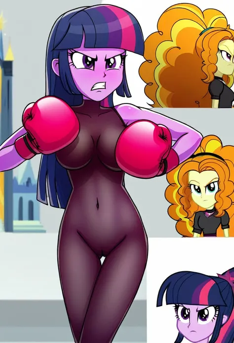 Eqg adagio angry bodystocking costiumme in the castle  boxing  Twilight sparkle 