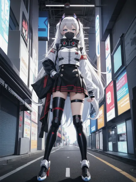 Anime girl in futuristic costume wearing high tech black eye mask, Perfect robot girl, best anime 4k konachan wallpaper, From the Azur Lane video game, perfect Anime Robot woman, Anime Robot, Cute girl, Cyberpunk anime girl mecha, Azur route style, Anime C...