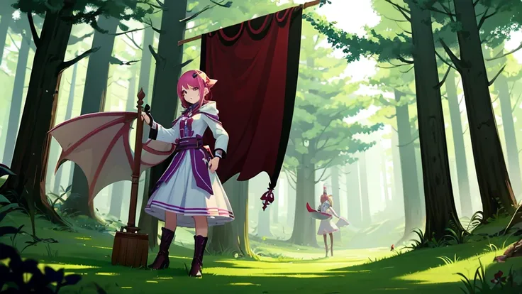 what about girl game character holding big magic staff