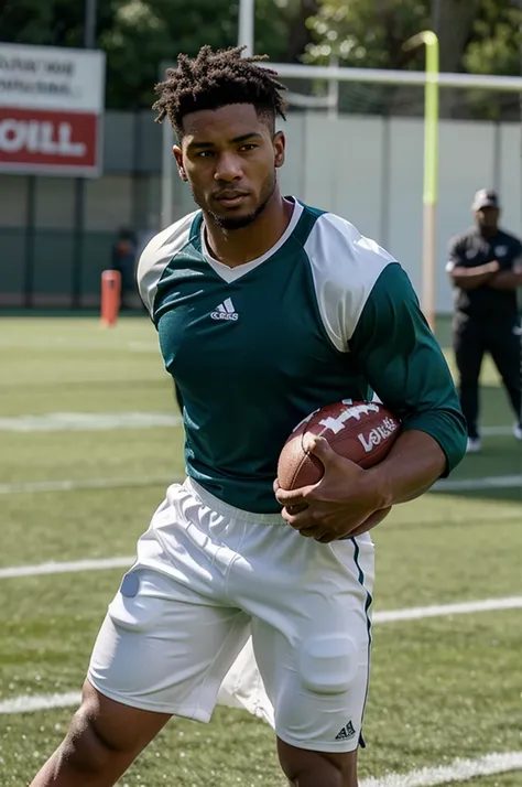 male football player, 30 years old, on the field