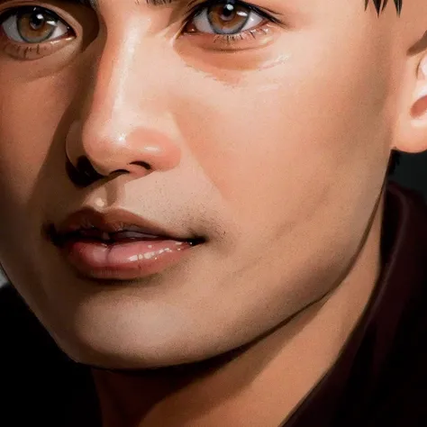 A young man, detailed face of an asian boy, beautiful  face and beautiful face, anato finstark. perfect faces, clean-shaven face, beautiful  face, zoomed in, clean clean-shaven face, beautiful chad chin, close up face, inspired by Oka Yasutomo