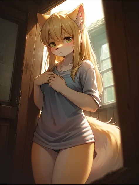 (Sumilux f1.4 75mm , low Latitude old color negative film , cross process , bokeh, flare, chromatic aberration , soft focus, (Shallow focus) , soft glow , Maximum aperture, High Key , Transparent depiction) , blond Mature wolf Woman , hide with hand , (fre...