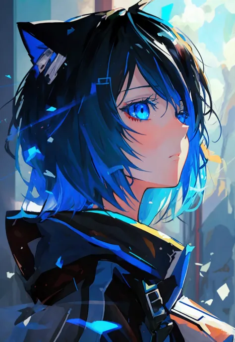 anime, anime girl, blue eyes, black hair, blue eyes, blue eyes, blue eyes, blue eyes, blue eyes, blue eyes, blue eyes,, From Arknights, epic anime style, Eyes shine everywhere, Profile picture 1024px, anime boy, digital anime illustration, anime style 4 k,...