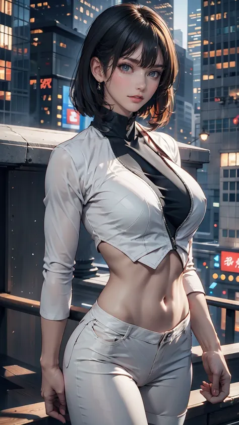 major kusanagi motoko from ghost in the shell、24-year-old female、black hair、iris、bobcut、sexy proportions、narrow waist、mature fem...