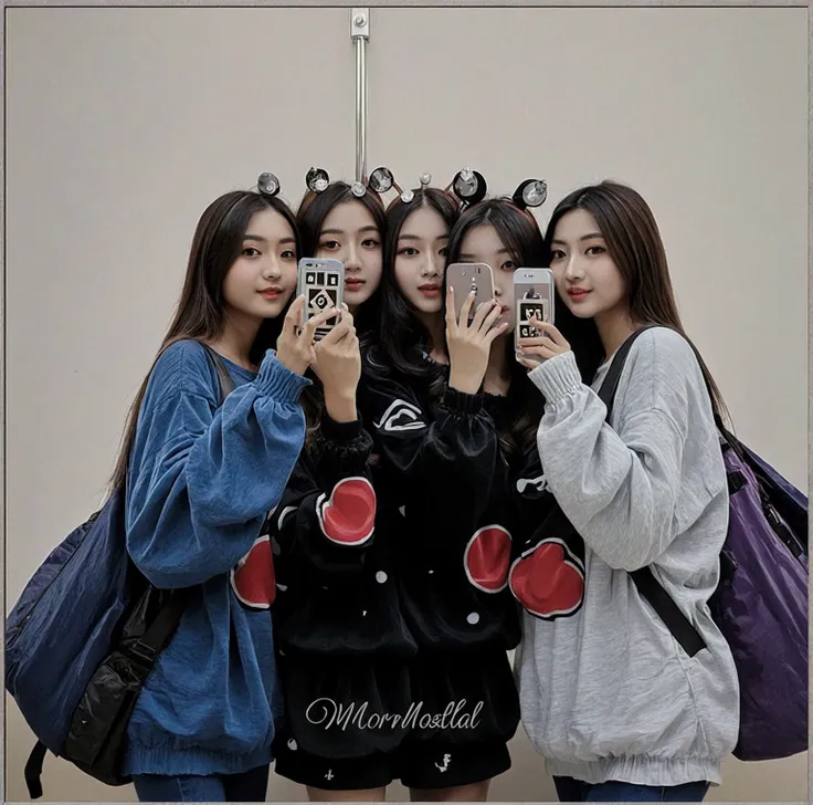 3 bestie clicking mirror selfie