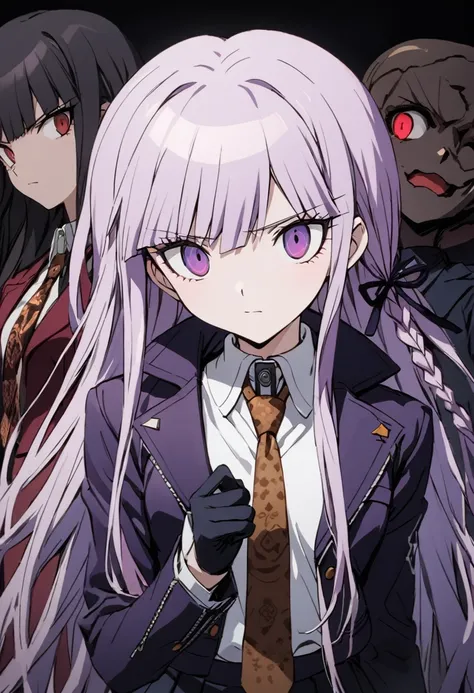 ((masterpiece,high resolution,highest quality,8k,detailed faces and anatomy))
(17-year-old girl,danganronpa,kyouko kirigiri,purp...