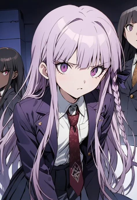 ((masterpiece,high resolution,highest quality,8k,detailed faces and anatomy))
(17-year-old girl,danganronpa,kyouko kirigiri,purp...