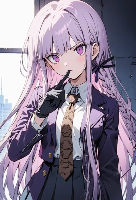 ((masterpiece,high resolution,highest quality,8k,detailed faces and anatomy))
(17-year-old girl,danganronpa,kyouko kirigiri,purp...