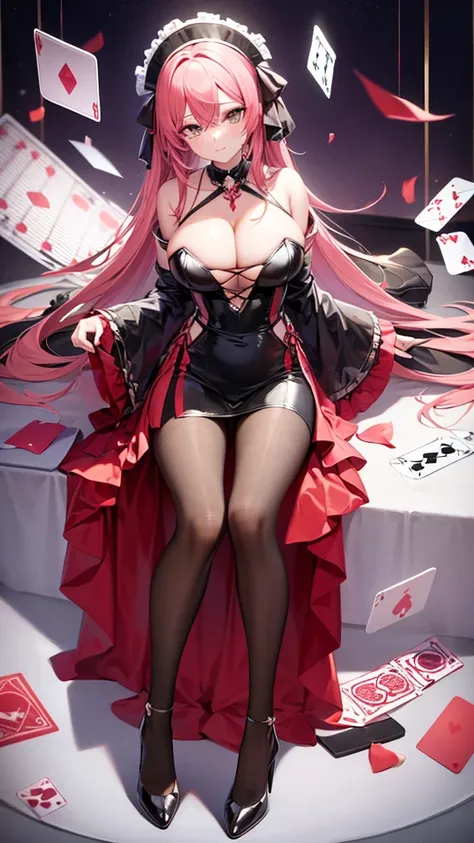  beautiful girl / bet / card /Baccarat / sexy outfit / dealer / Cute, cunning, full body