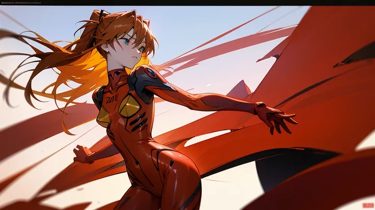 Chica anime vestida de rojo y negro posando con las manos en las caderas., zenkai de cuerpo completo! Asuka suit, Asuka, Asuka suit under clothes!, Asuka langley, Asuka langley sohryu, Asuka langley souryuu, Asuka langley soryu, beautiful Asuka from evange...