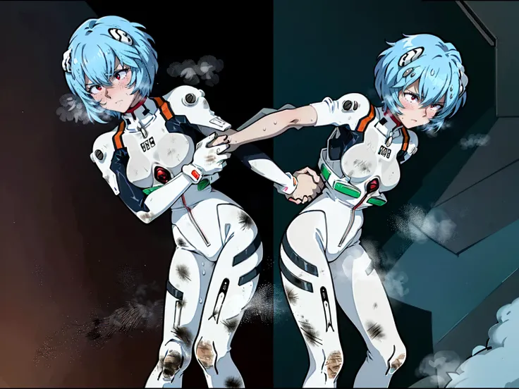 ((Highest quality, 8k wallpaper)),(masterpiece, Highest quality),Very detailed,High resolution,(Official Art:1.3),(((Anime screenshots,Black outline))),One girl,alone, Break mer1,(Rei Ayanami {Neon Genesis Evangelion,}1.2),masterpiece, best quality, outdoo...