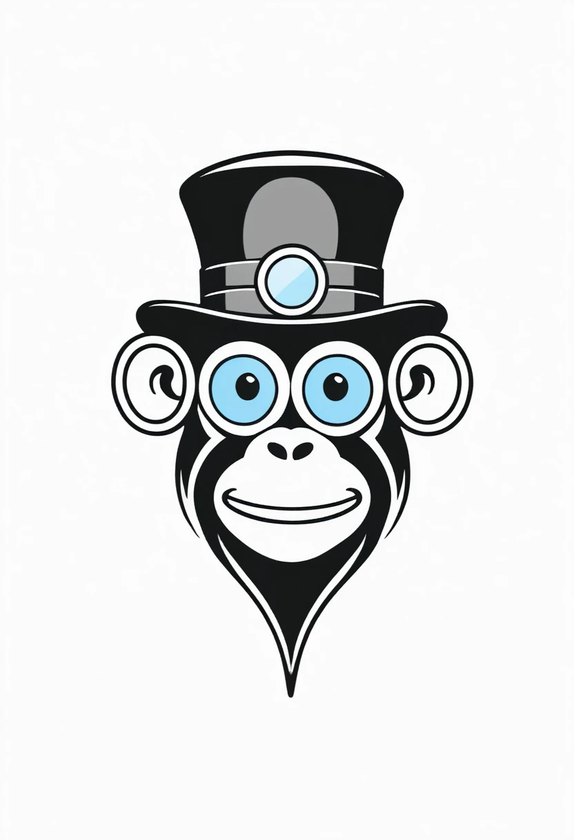 a close up of a monkey wearing a hat and goggles, steampunk design, bored ape nft, wearing steampunk top hat, steampunk illustra...