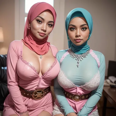 No bra, MalaysianIndonesian women naked and nude unclothed, (topless, nude), plump saggy breasts, ((hijab)) (((uma loira, Uma ruiva,uma Afro americana,Uma morena,uma malay,uma mexicana, uma japonesa,e a outra negra))) (((naked and nude Woman with hijab sty...