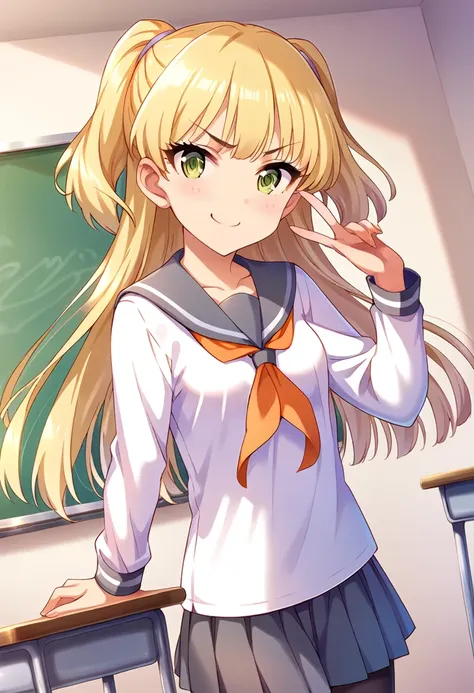 score_9, score_8_up, score_7_up, source_anime break pinup of 1girl, jgskrk, long hair, blonde hair, twintails, v-shaped eyebrows...