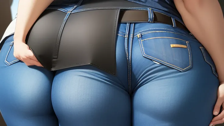 1 mother, denim ,big round ass,bent over ,ass focus ,looking at viewer