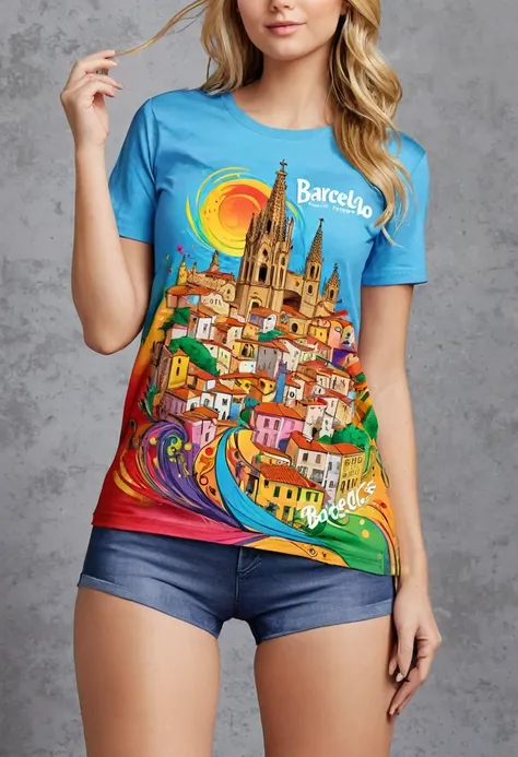 A t-shirt with vector art of a colorful illustration of the city Barcelos , At the center, swirly vibrant colors, paint splashes and smears, high détail, t-shirt designs
(artwork, best quality, proffesional, perfect composition, very aesthetic, absurdrez, ...