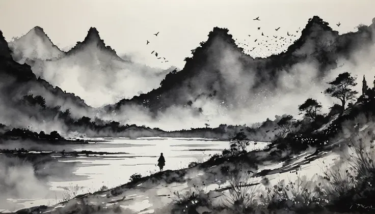 renascentismo, ink painting