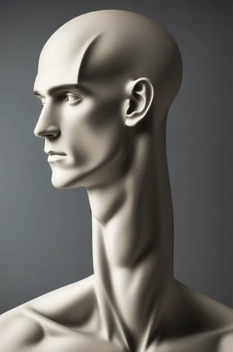 a human form with his head tilted down