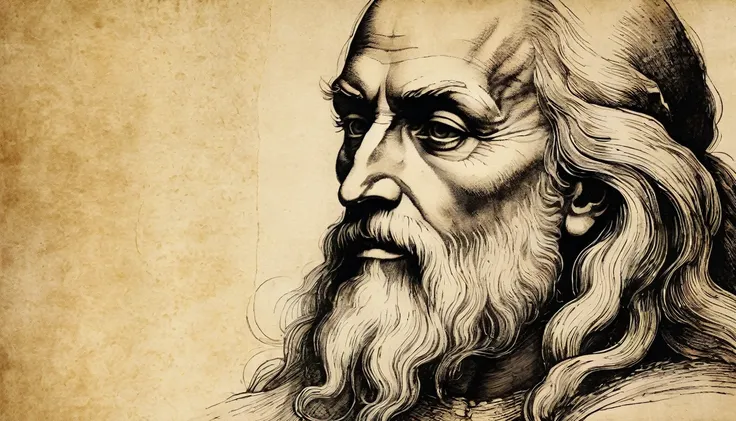 leonardo da vinci, ink painting