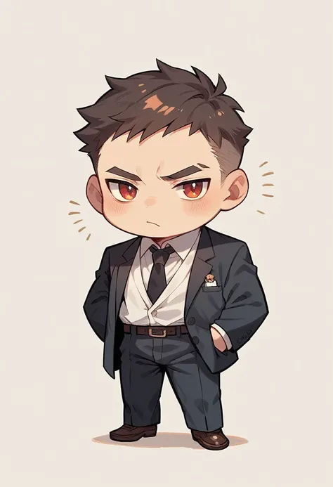 Chibi-e, boy, red,suit,