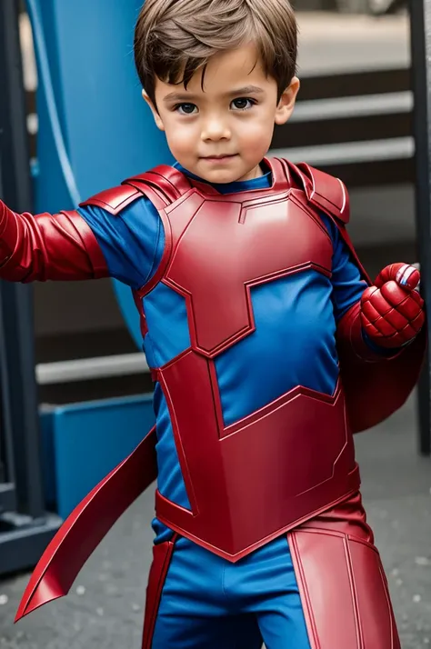 4 year old boy with marvel hero costume 