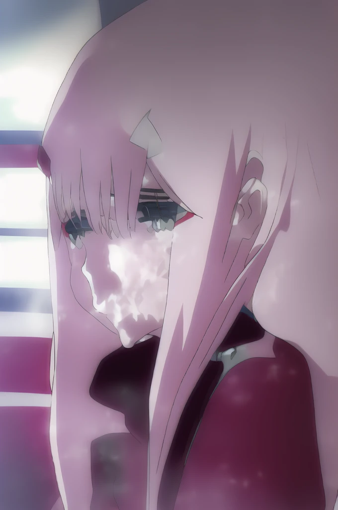 ((best quality)),((highly detailed)),masterpiece,absurdres,detailed face,beautiful face,((detailed eyes, deep eyes)),(1girl),((dynamic pose)),   Zero_Two, 1girl,
Black leggings bending down from behind shirtless 