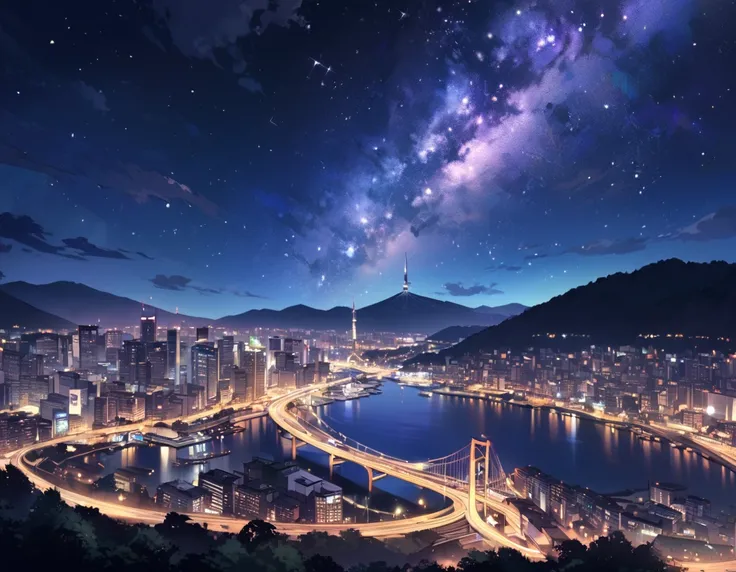 The glittering night view of Kobe