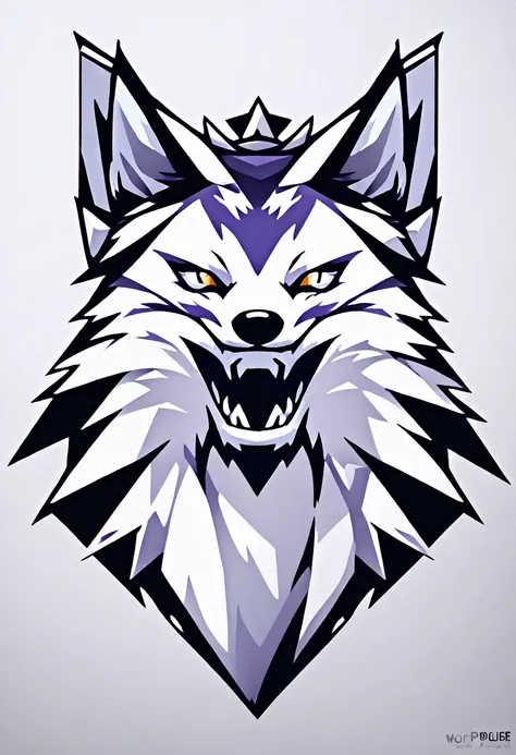 (low poly:2),(wolf head avatar:1.5),logo design,single color,(front image:2),head avatar,(fierce:2),