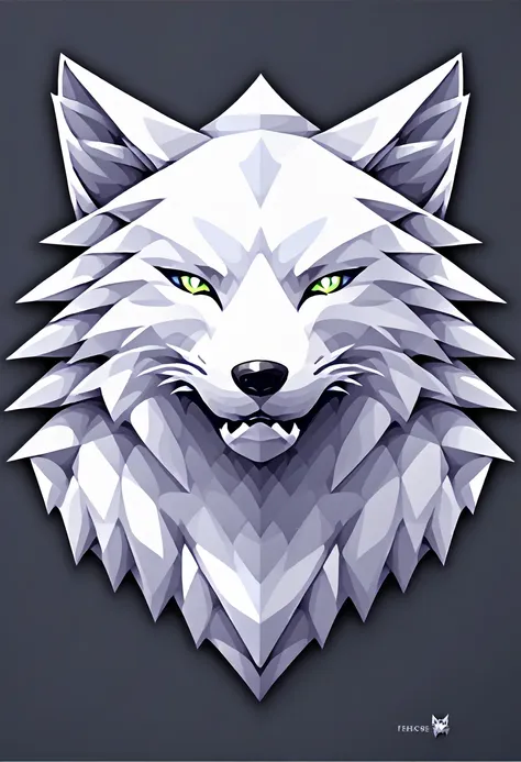 (low poly:2),(wolf head avatar:1.5),logo design,single color,(front image:2),head avatar,(fierce:2),