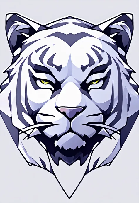 (low poly:2),(tiger head avatar:1.5),logo design,single color,(front image:2),head avatar,(fierce:2),