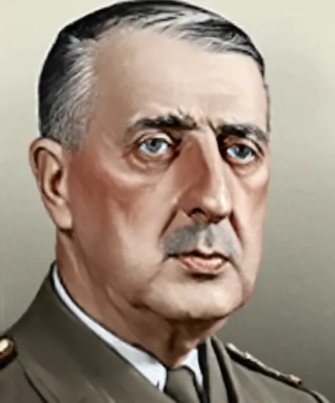 french president charles de gaulle, hoi4 portrait style