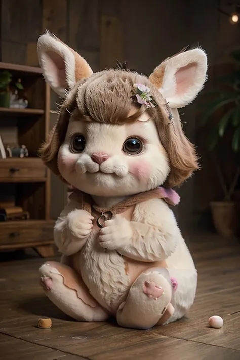 1 super cute peluche, deer, pastel colors, ultra cute, ultra realistic, uhd, mascotte