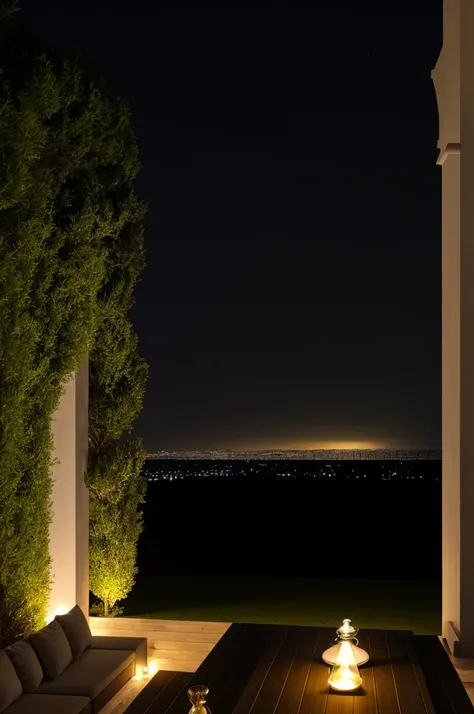 Sea of night,field,the sky is pitch black,No moon,View from the villa,Realistic,More realistic,Seaside terrace,8K Ultra HD, Digital SLR, Party Venue,Midnight Sea,View from the terrace,空にNo moon
