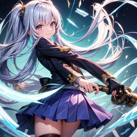 Best Quality，middle School girls，Superpowered girl，Ice User，Wind Charmer，smile，Highest quality，Big Breastulti-colored hair，Cute uniform，She has her bangs down，blazer，Academy，future，cardigan，Beautiful girls，Horny girl，Naughty Girlasterpiece，perfection，Long ...