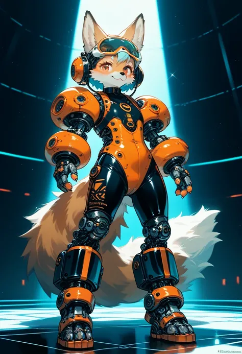 Highest quality, Highest quality, High quality illustrations, masterpiece, Ultra-high resolution, Detailed Background, cyber-, Absurd, Perfect Anatomy, performance, Good lighting, Shadows in the movies(kemono, Furry Personifi猫ion), Rubber suit, latex, neon...