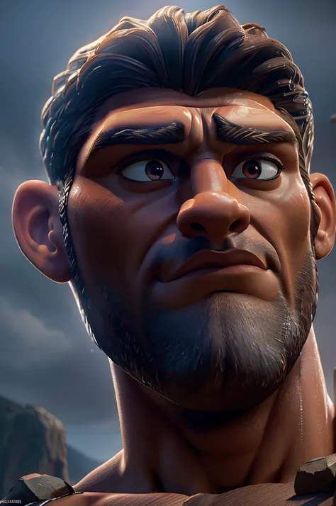 a giant muscular greek god of the atlas, hyperrealistic, extremely detailed face and body, dramatic lighting, dramatic pose, godlike anatomy, glowing eyes, chiseled features, glowing energy aura, dramatic environment, moody lighting, intricate details, pho...