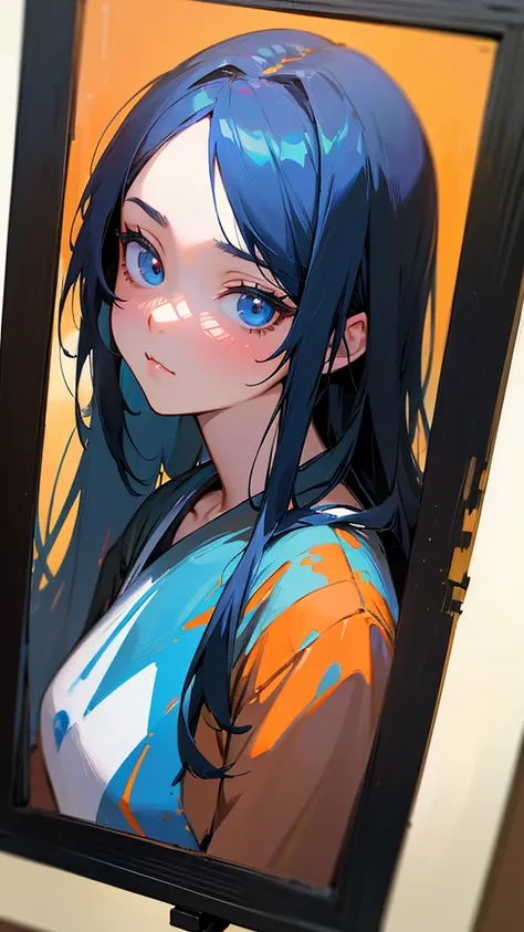 garoto de アニメ com um pincel e uma placa de pintura na frente de uma janela, pintado em estúdio de pintor de アニメ, realistic painting of beautiful girl, lindo retrato de アニメ, アニメ. soft lighting, detailed painting 4k, estilo de realismo de アニメ, estilo de arte...