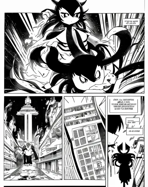 ((no person)), print style, (((black and white comic page, 2 pages))), simple background comic page, manga style