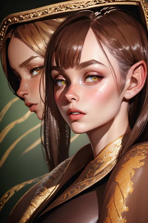 (((masterpiece))), best quality, hyper detailed gouache style painting portrait of a group of beautiful female elves, smooth shadows, hyper realistic textures, 8k, best quality, realistic cartoony features, stylized illustration, smooth shadows, correct an...