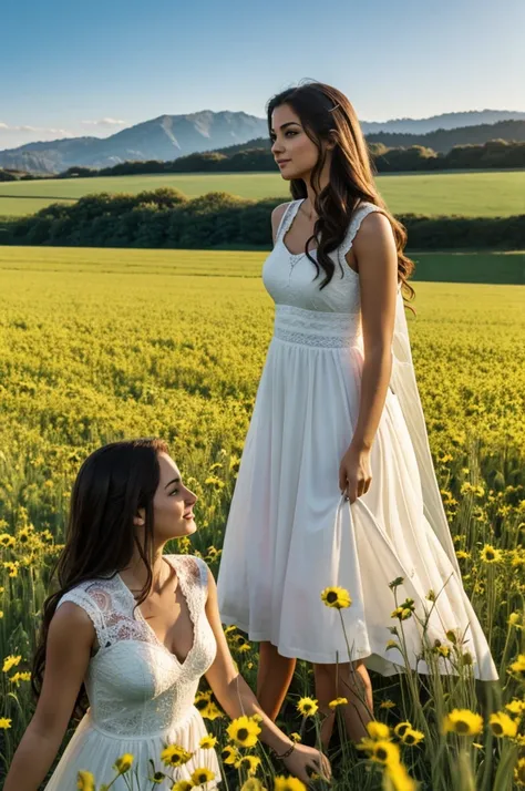 Angel gets a girlfriend in a field in the sunlight