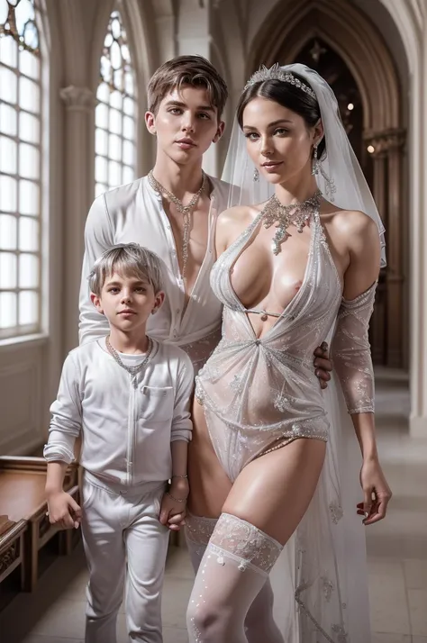 (((8k))), ((best quality)), ((masterpiece)), ((very high detailed)), ((very high detailed fantasy of mother and son together as couple:1.9)), ((son and mother as a couple portrait)), ((a 34 year old ultra sexual angelic horny and incredibly gorgeous superm...