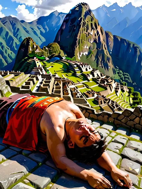 inca drunken in machu picchu