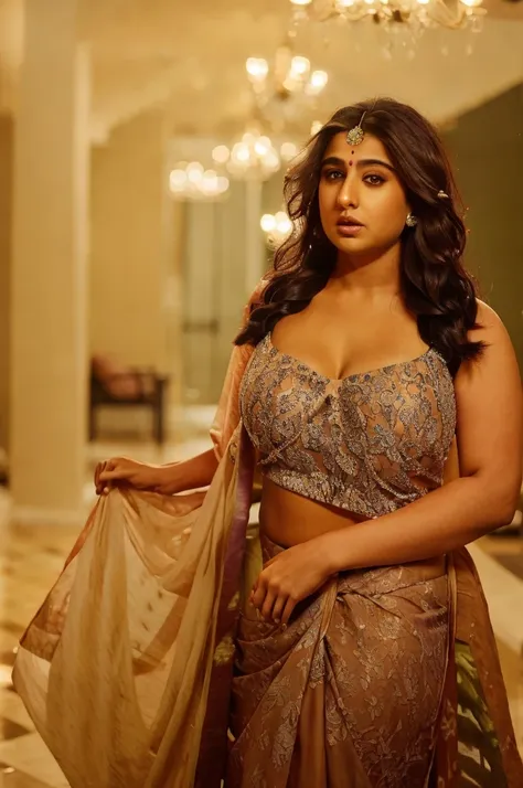 a beautiful curvy indian women with big breasts (wearing saree)