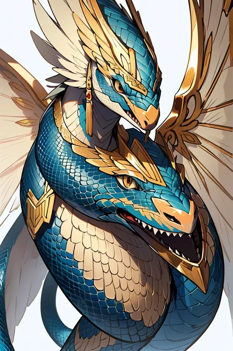 ((best quality)), ((masterpiece)), (detailed), snake with wings, transcalent blue scales, animal, snake